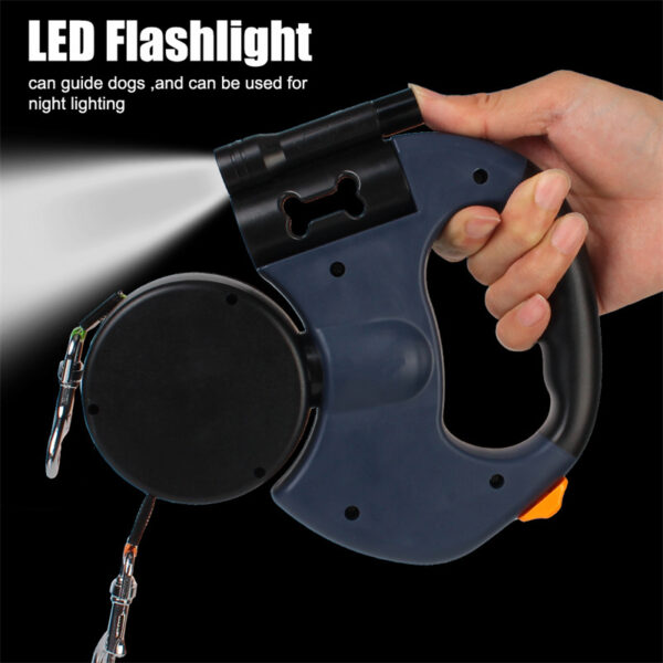 Retractable Dog Leash For Small Dogs Reflective Dual Pet Leash Lead 360 Swivel No Double Dog Walking Leash With Lights Pet Products - Image 3