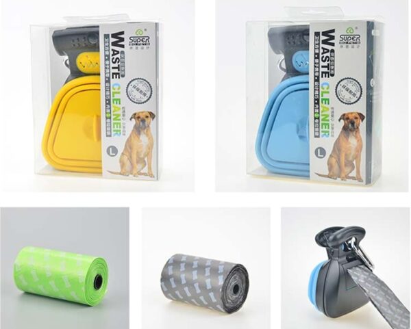 Dog Pet Travel Foldable Pooper Scooper With 1 Roll Decomposable bags Poop Scoop Clean Pick Up Excreta Cleaner Epacket Shipping - Image 4