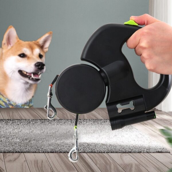 Retractable Dog Leash For Small Dogs Reflective Dual Pet Leash Lead 360 Swivel No Double Dog Walking Leash With Lights Pet Products - Image 6