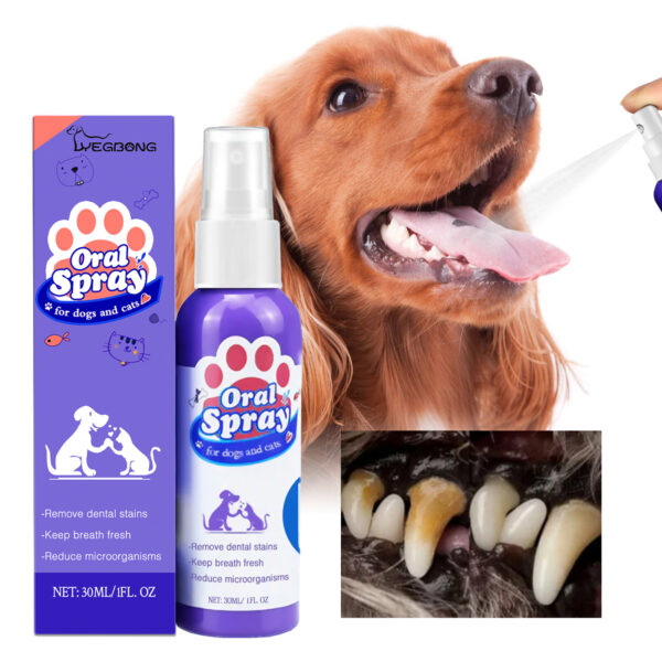 Cat And Dog Teeth Cleaning Spray To Remove Tooth Stains Fresh Breath Pet Oral Care Spray - Image 2