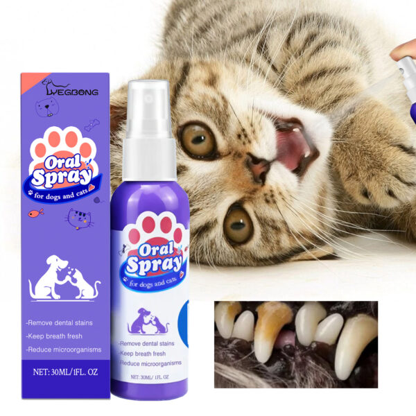 Cat And Dog Teeth Cleaning Spray To Remove Tooth Stains Fresh Breath Pet Oral Care Spray - Image 5