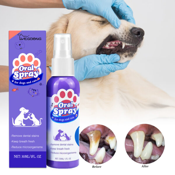 Cat And Dog Teeth Cleaning Spray To Remove Tooth Stains Fresh Breath Pet Oral Care Spray - Image 6